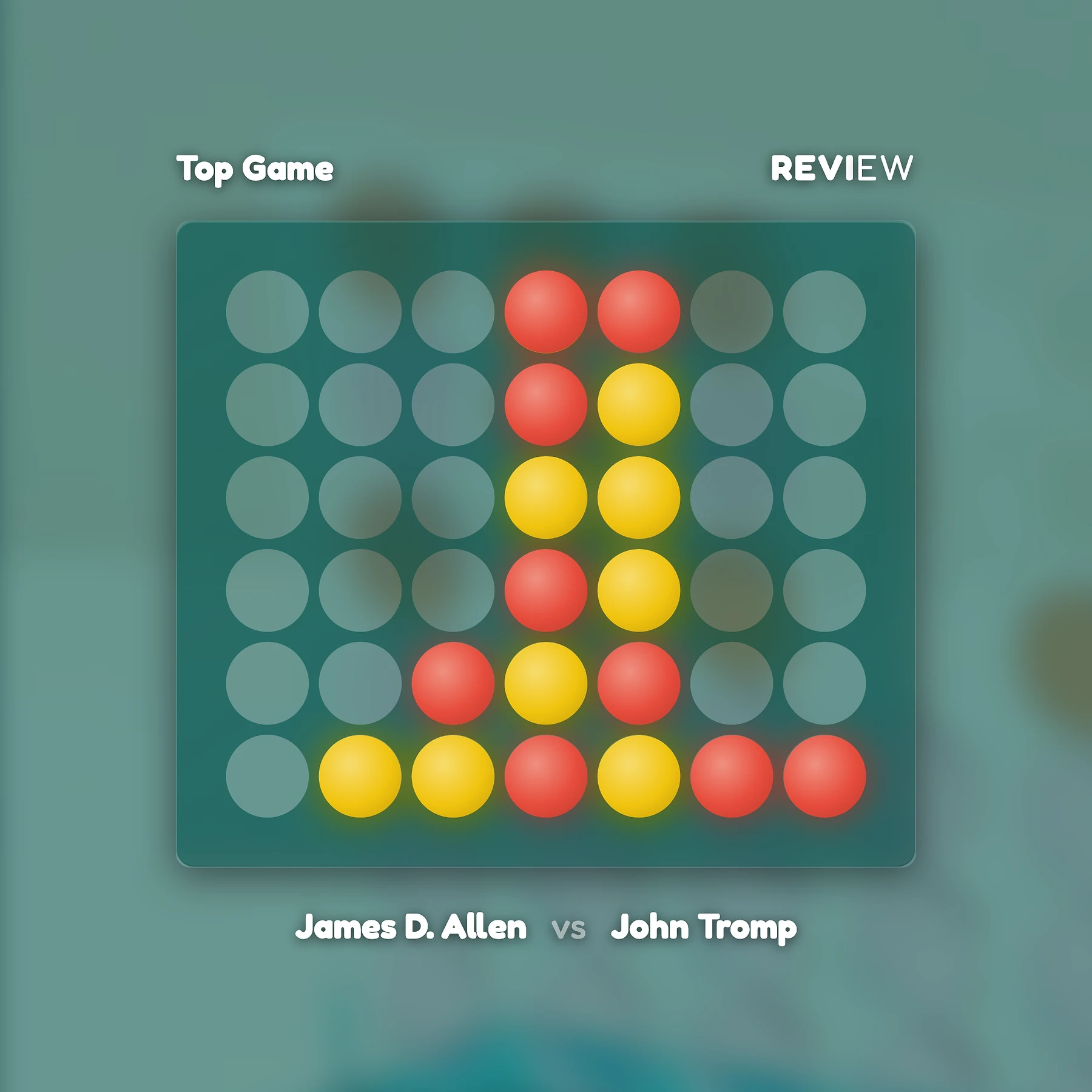 Allen vs Tromp Game 1 — The J-Configuration Attack in Connect Four